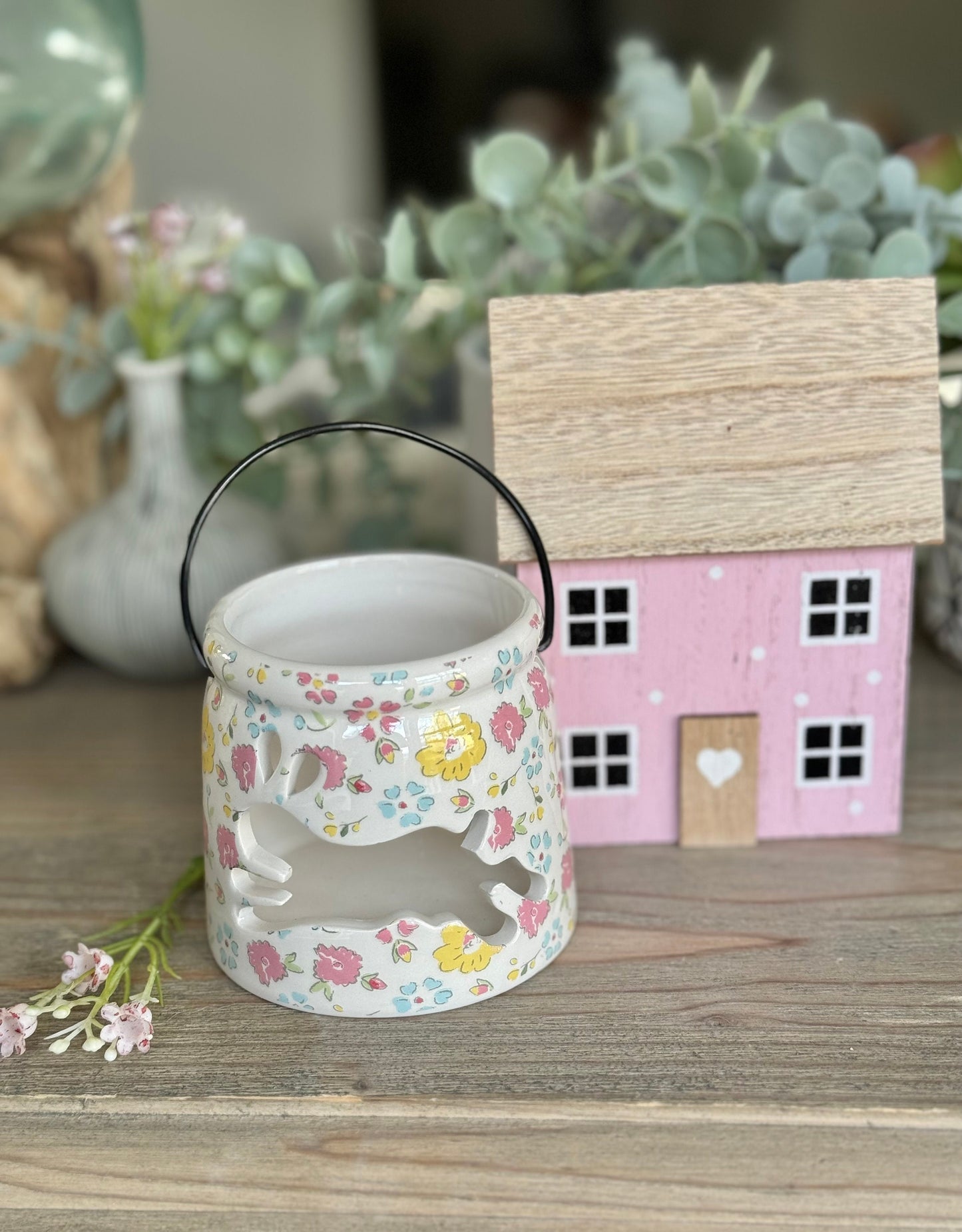 Bunny Tea Light Holders with Floral Prints