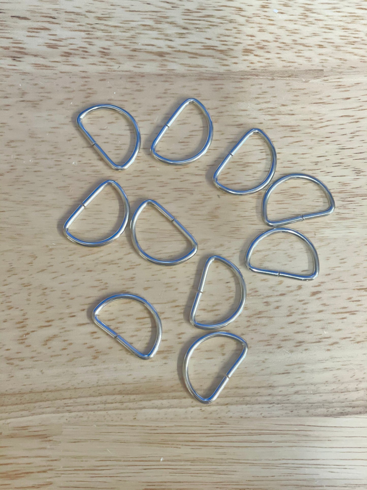 Brass or Chrome D Rings 20mm. Packs of 25.  FREE UK DELIVERY