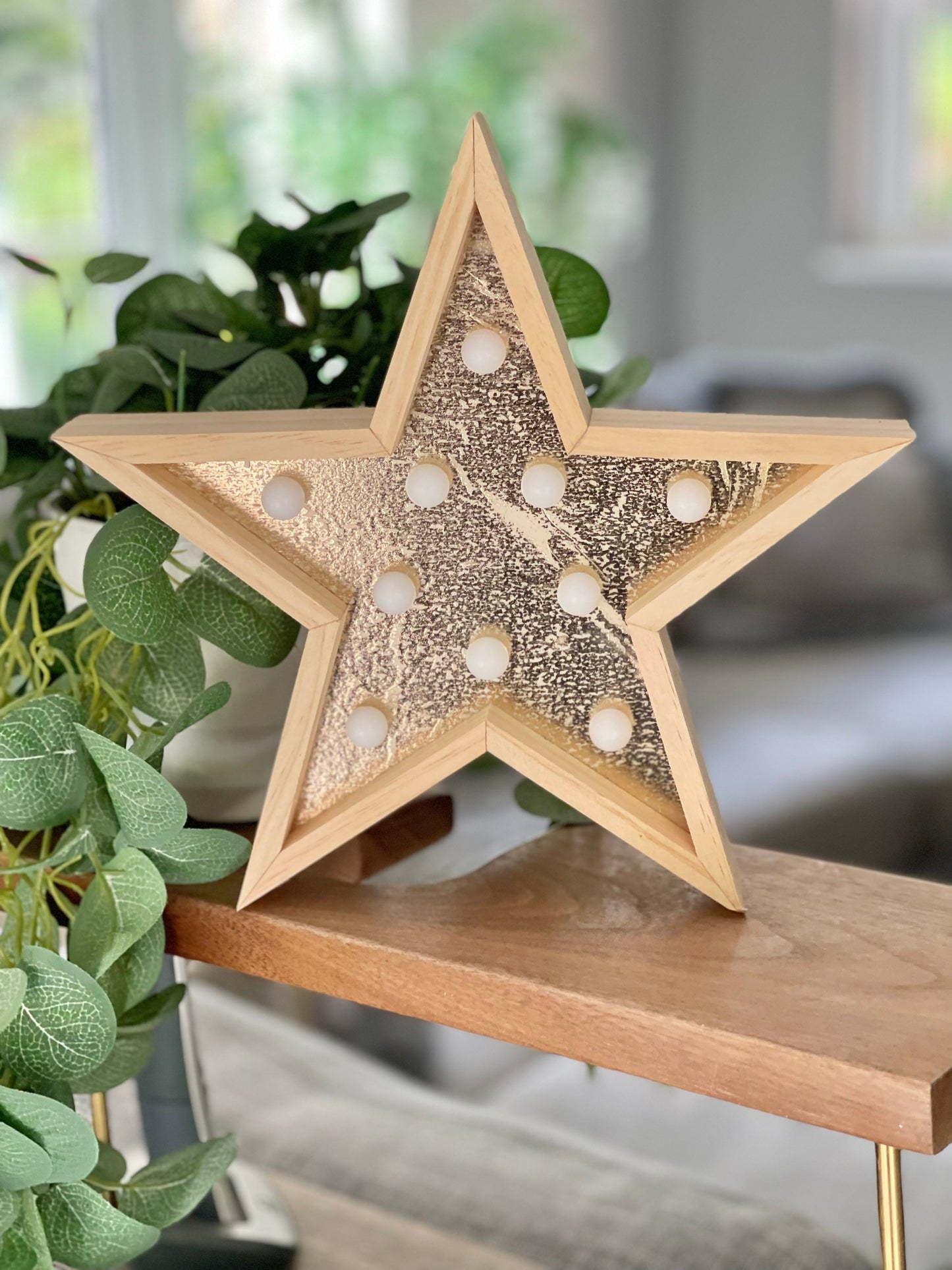 LED Light Up Wooden Star