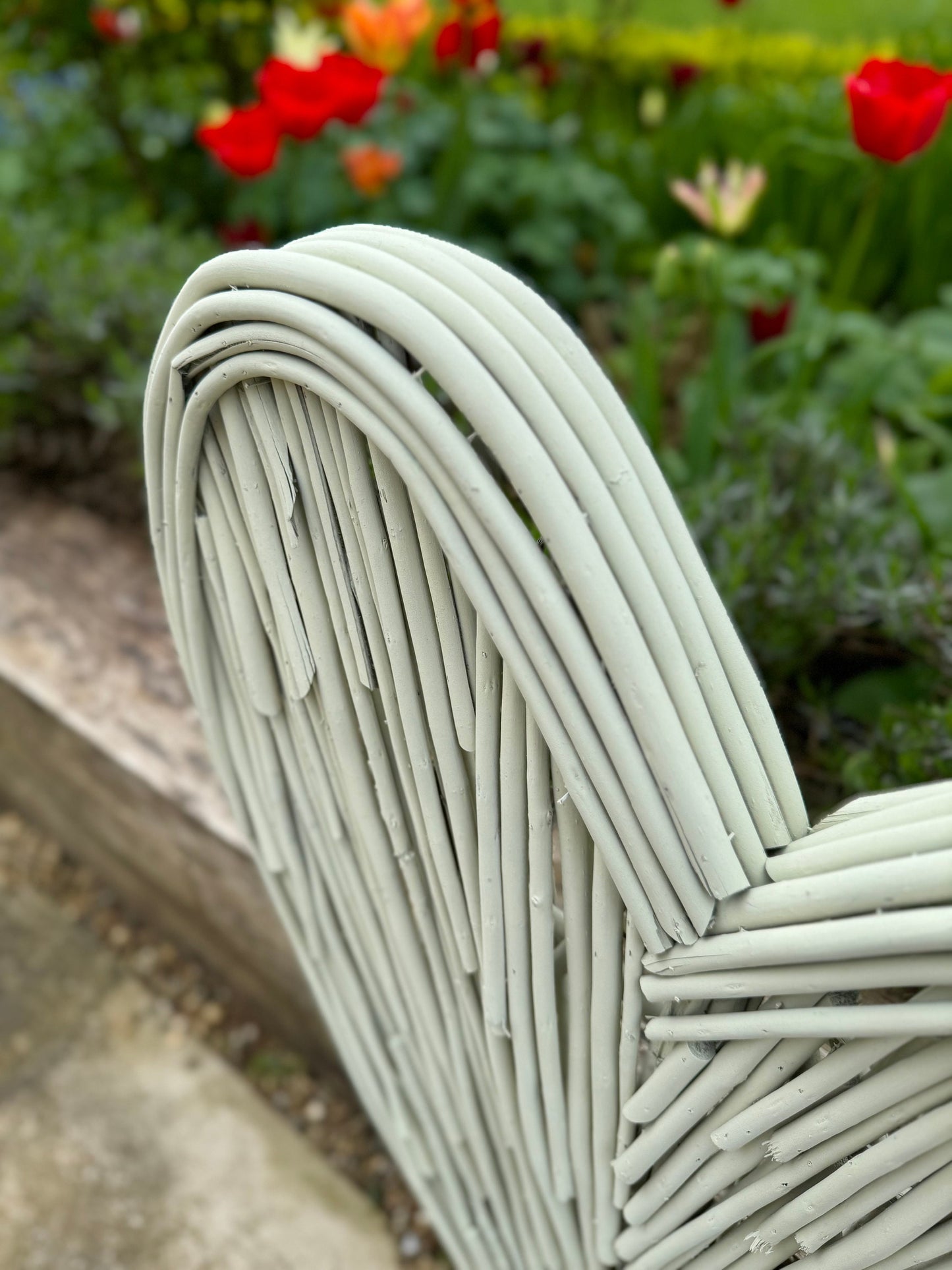 Large Old Hessian Wicker Heart- 85cm