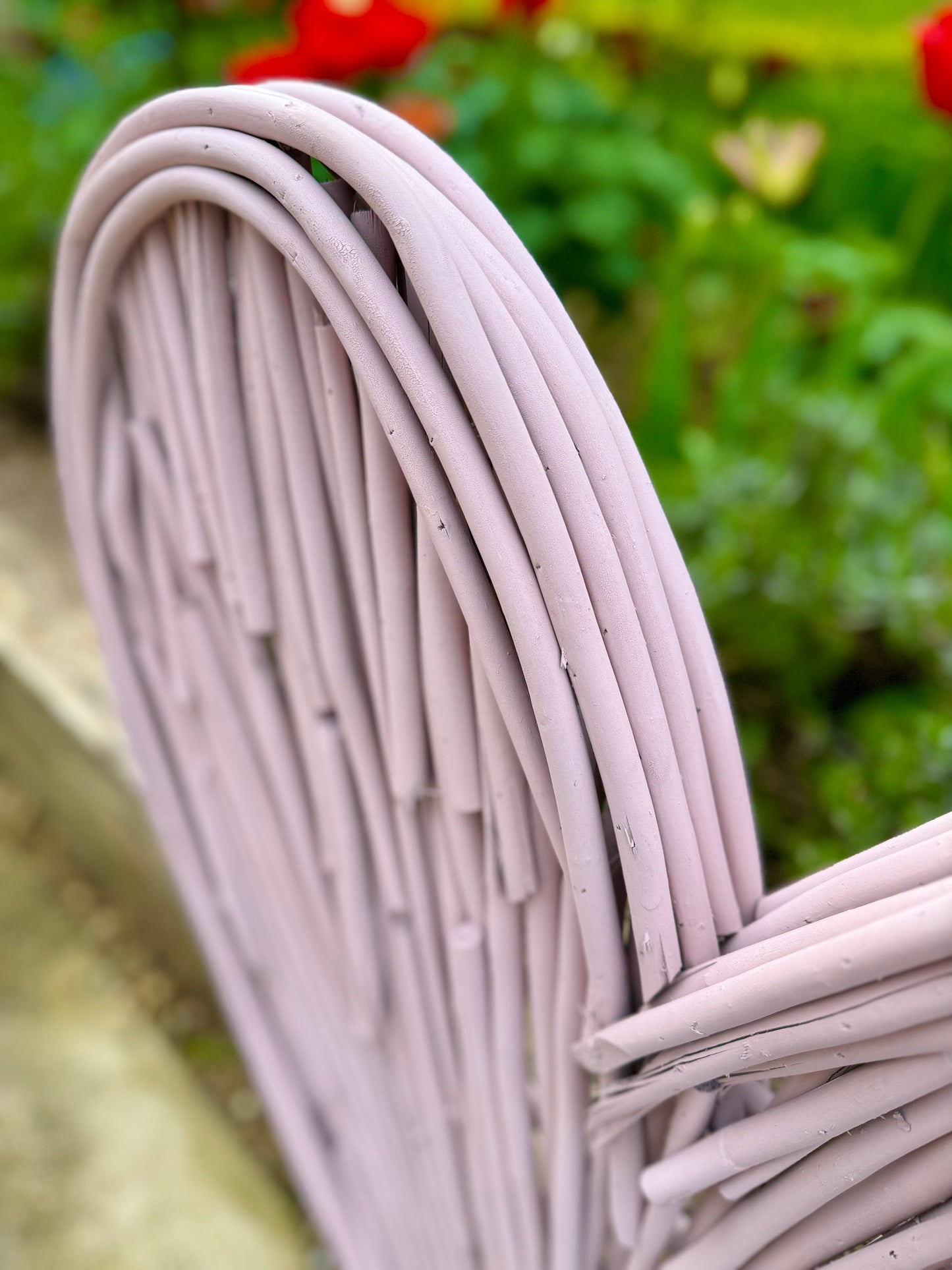 Large Rose Pink Wicker Heart- 85cm