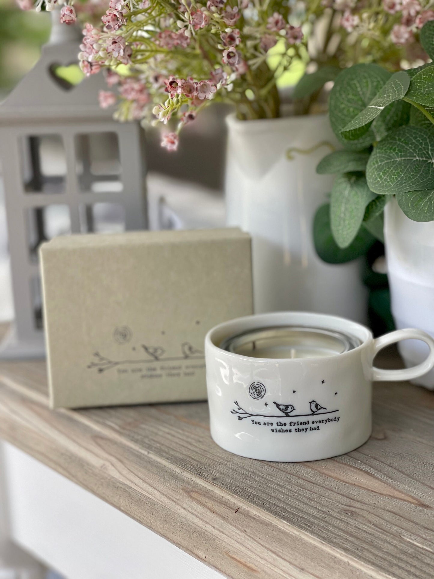 Handled "You are the friend" Candle Holder