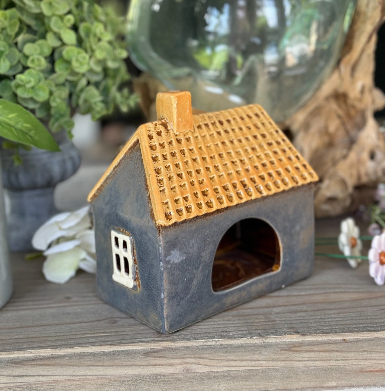NEW! Grey Farmhouse Tealight Holder