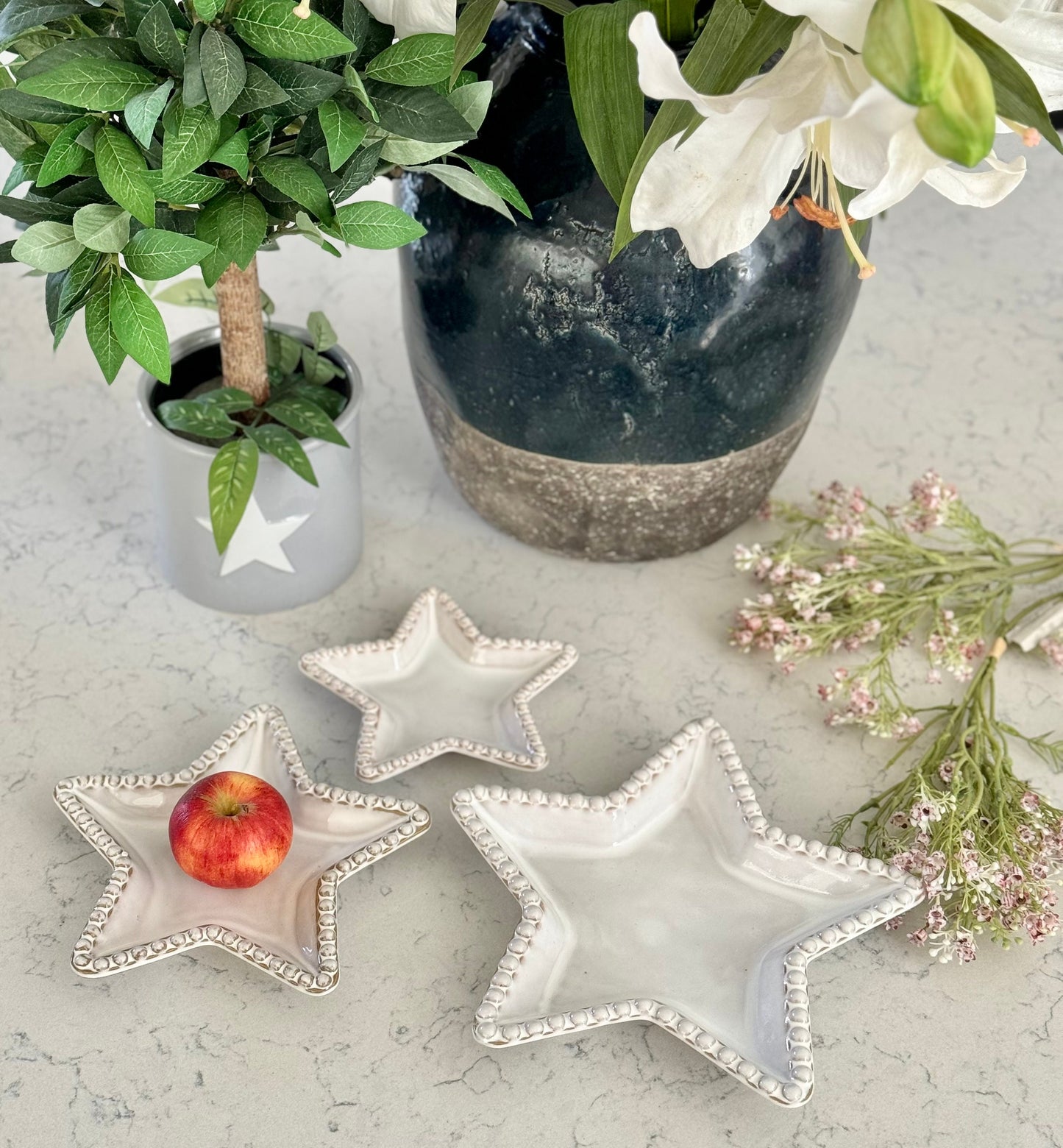 Beaded Star Plates (Set of 3)