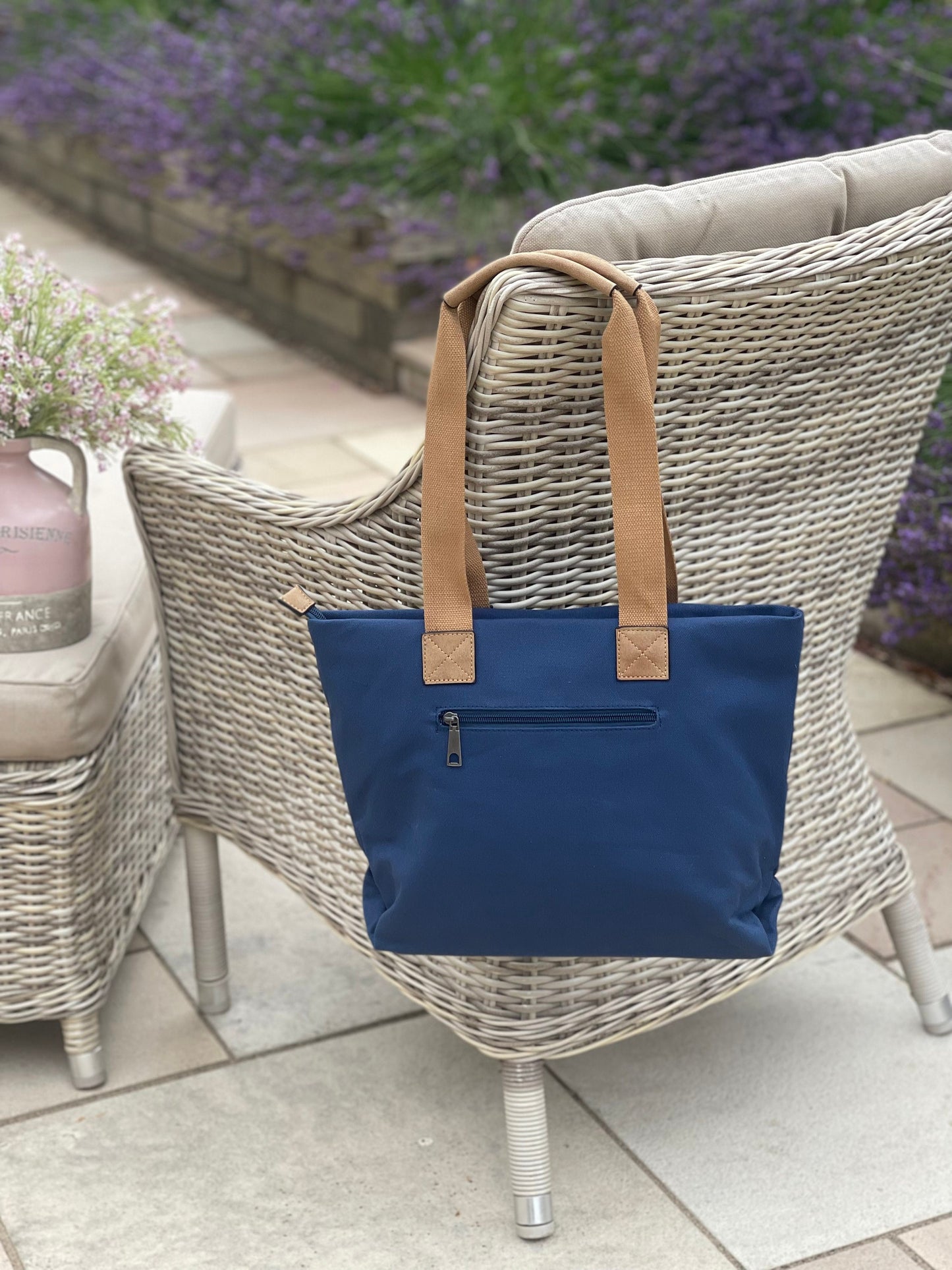 Navy Shoulder Bag with Encrusted Star