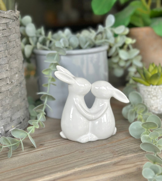 White Kissing Bunnies