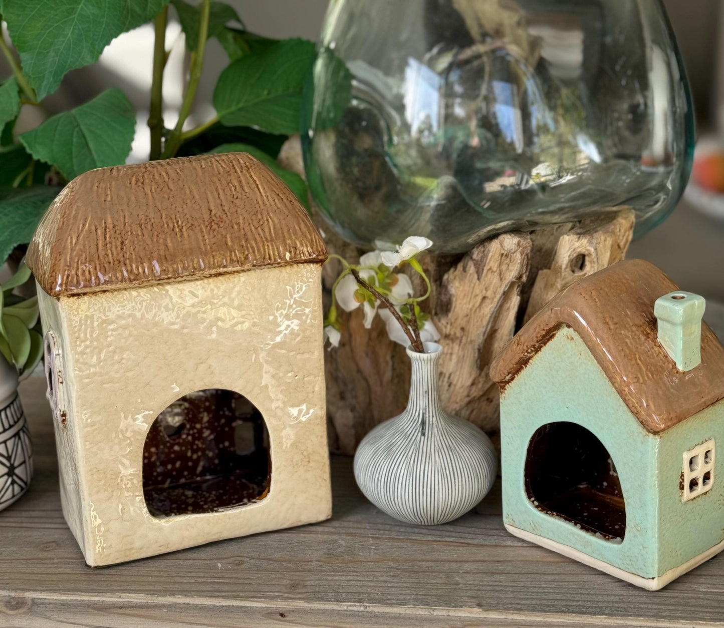 NEW! Ceramic Shop/Cottage Candle Holder -  Available in 2 designs