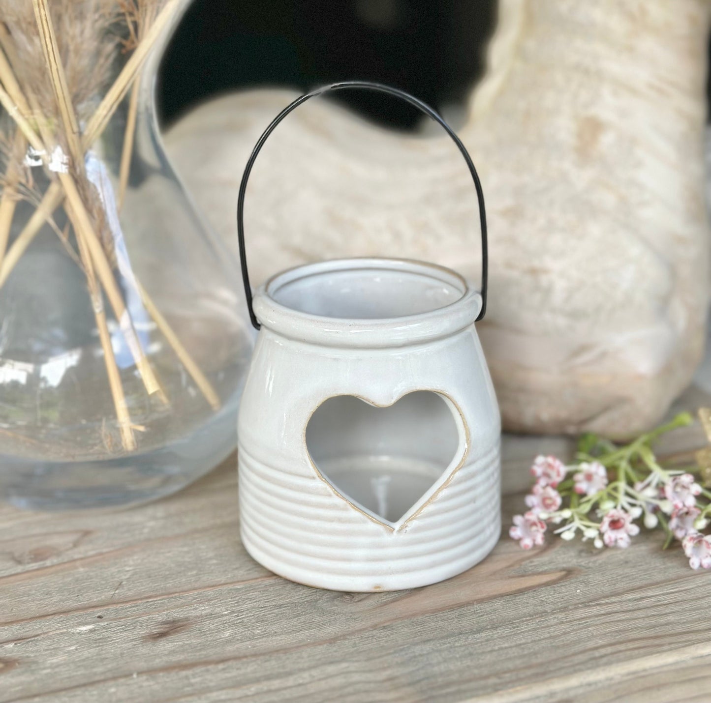 White Heart Cut Lantern