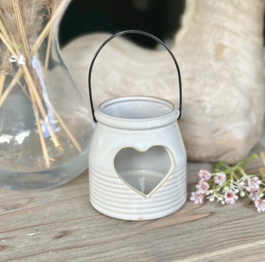 White Heart Cut Lantern