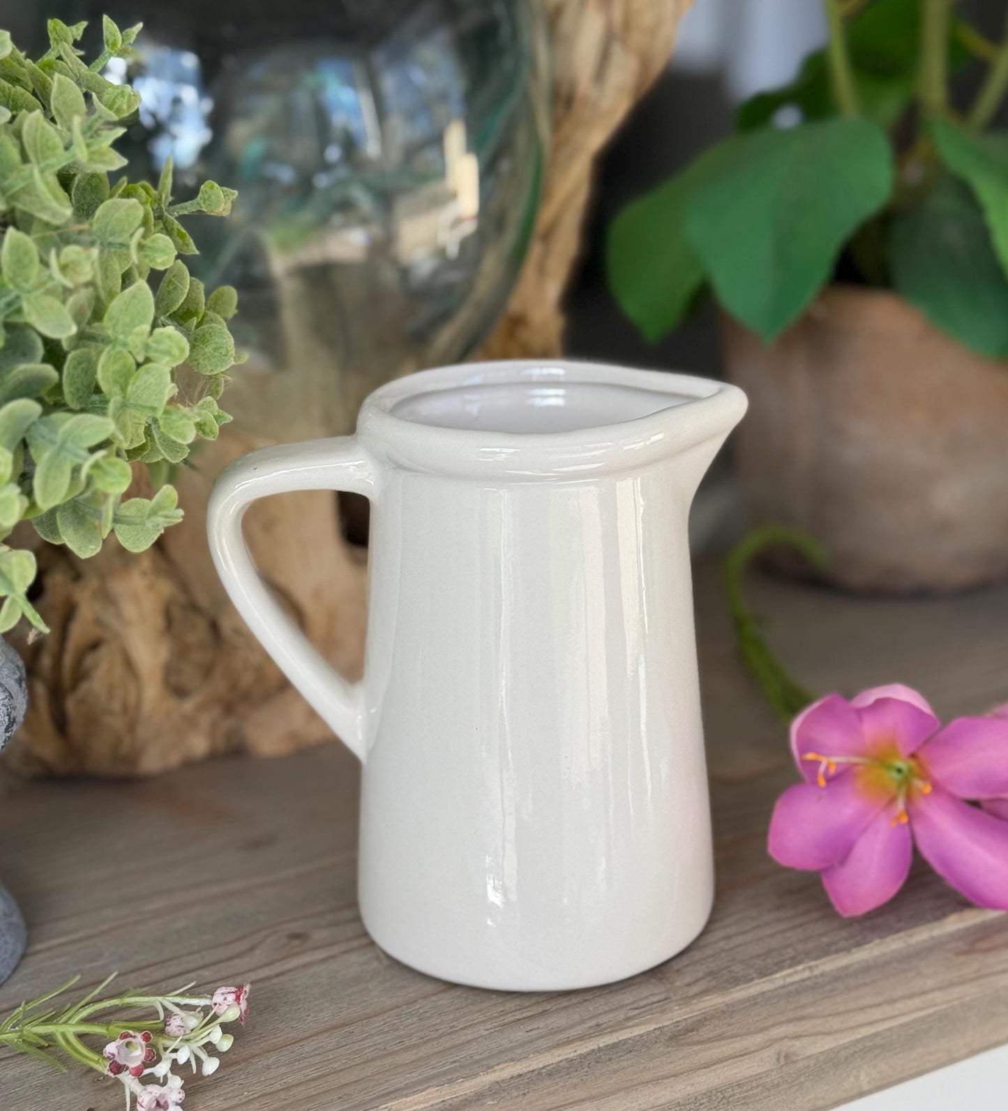 Small Classic White Ceramic Jug