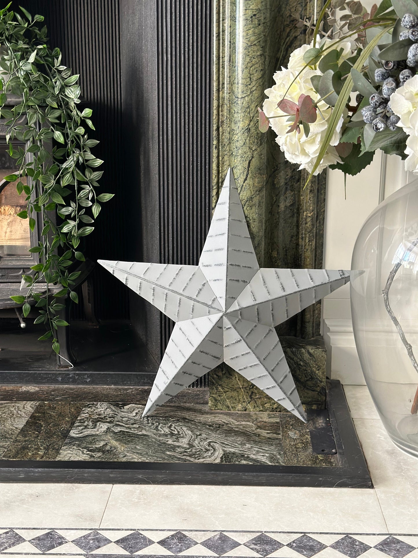 Medium Grey Textured Metal Star