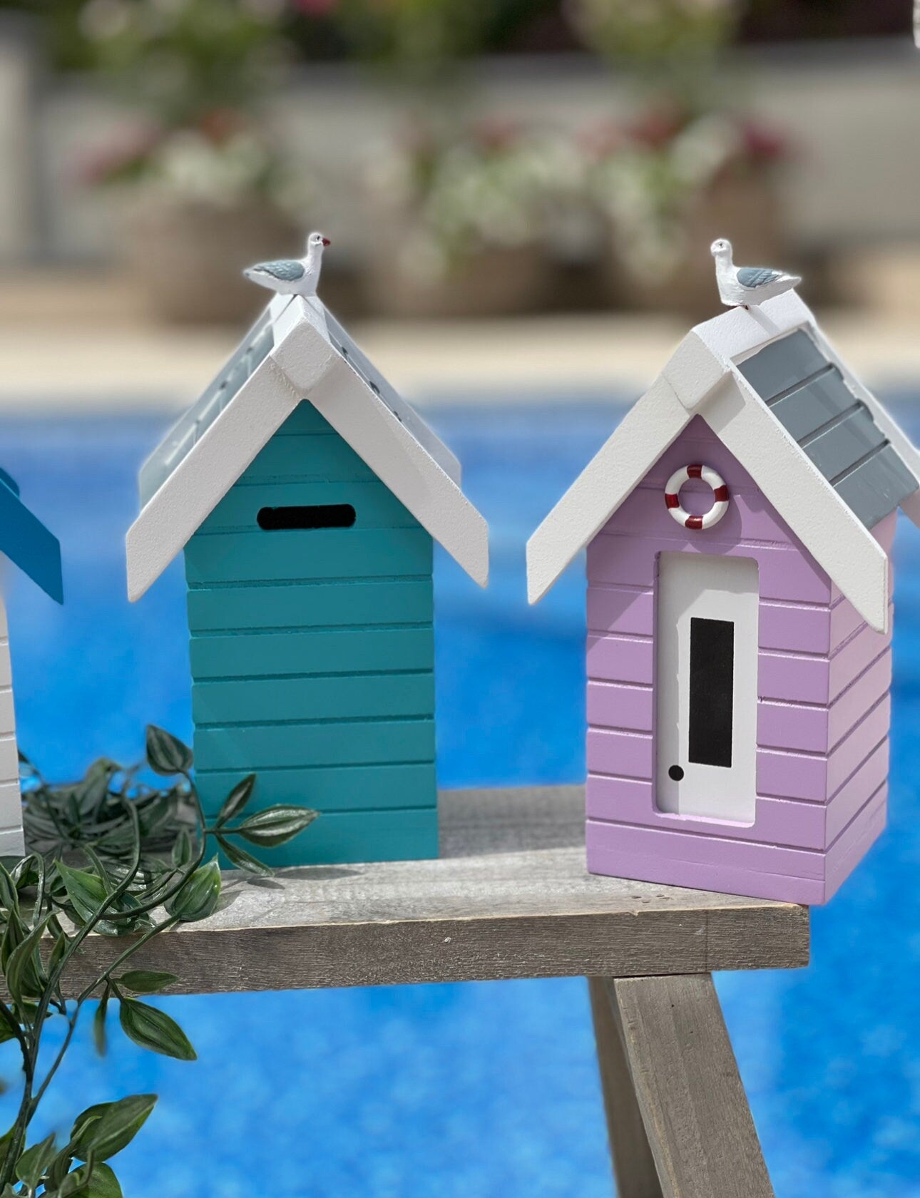 Beach Hut Money boxes with Seagull