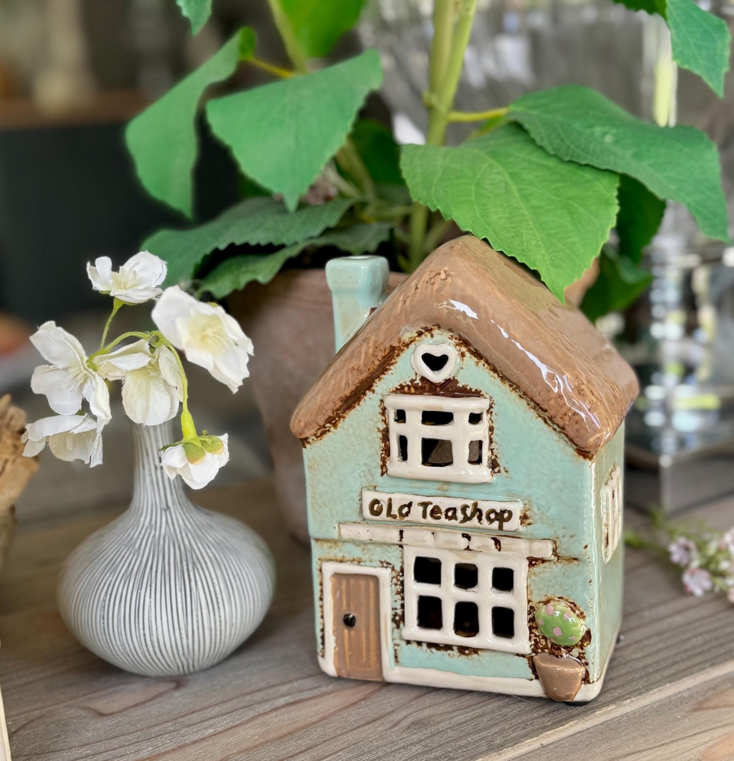 NEW! Ceramic Shop/Cottage Candle Holder -  Available in 2 designs