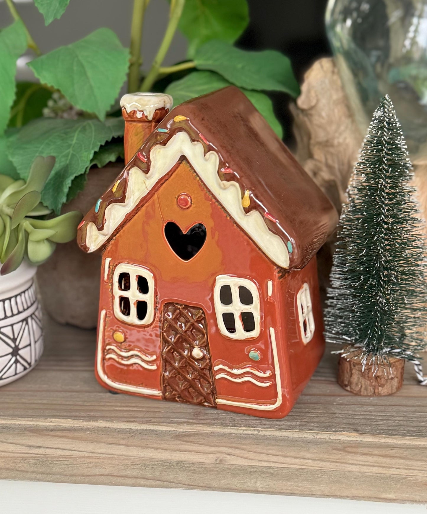 Gingerbread Ceramic Candle House