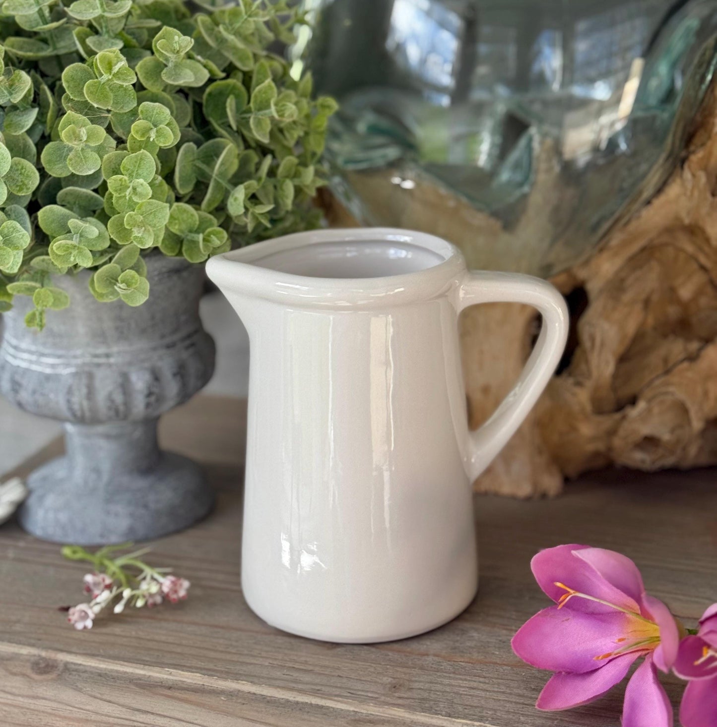 Small Classic White Ceramic Jug