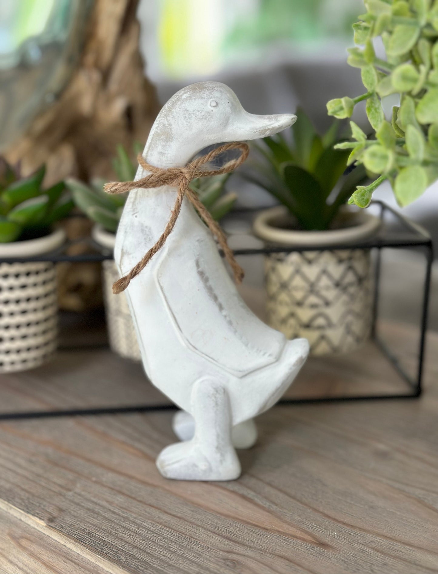 White Rustic Standing Ducks - Available in 2 sizes