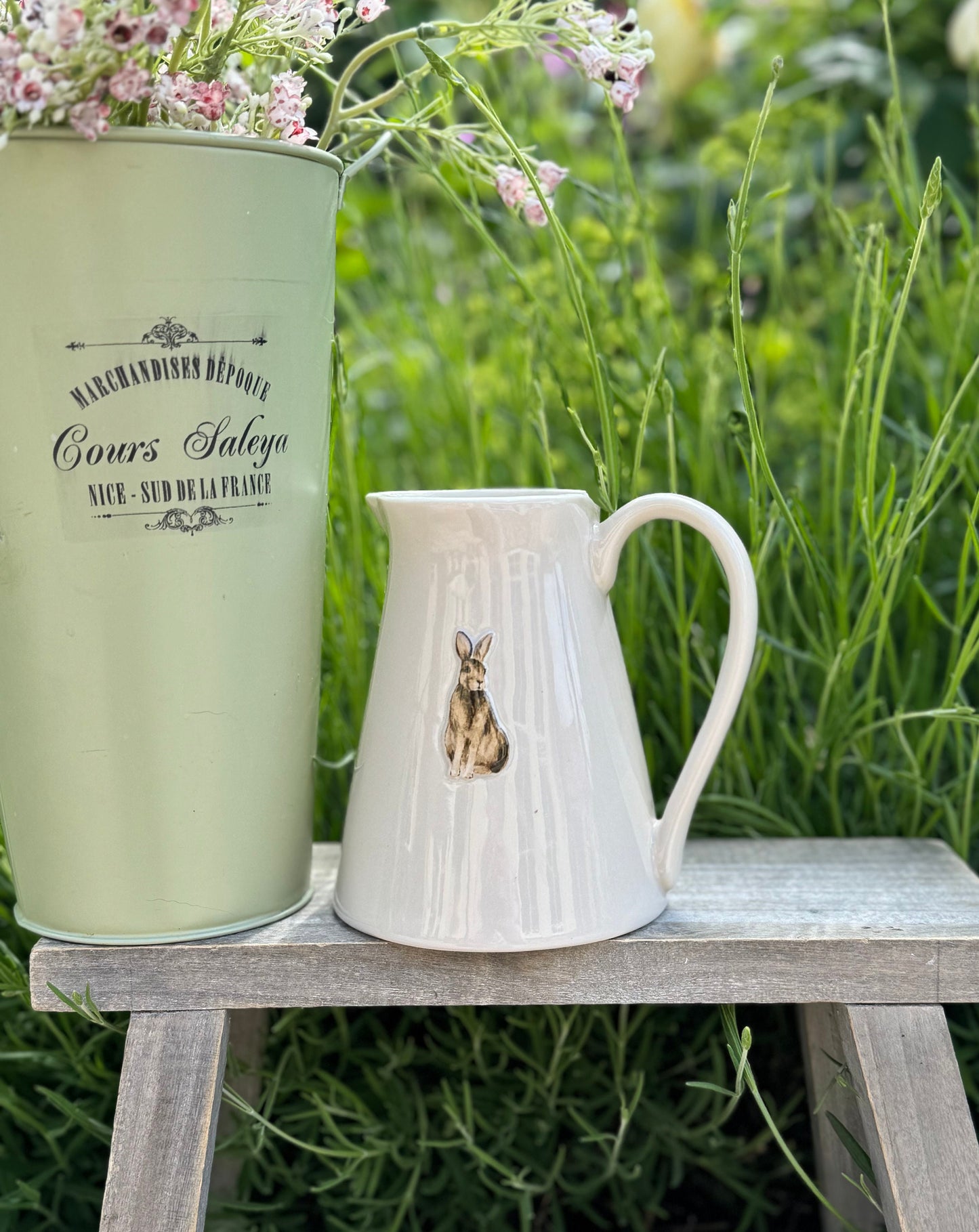 Stoneware Embossed Jug - Hare, Squirrel