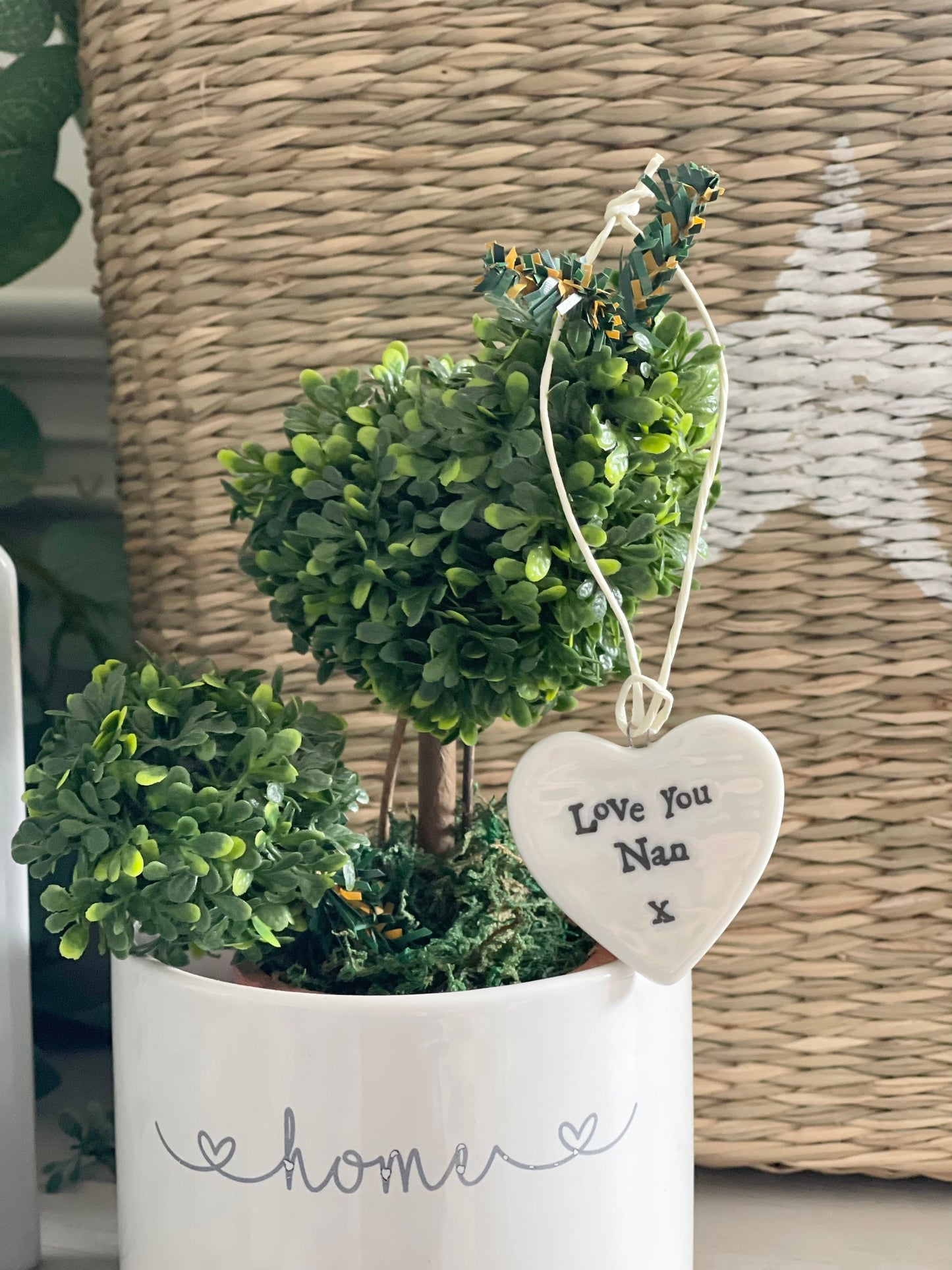 East Of India 'Love You Nan’ Porcelain Heart with Gift Box