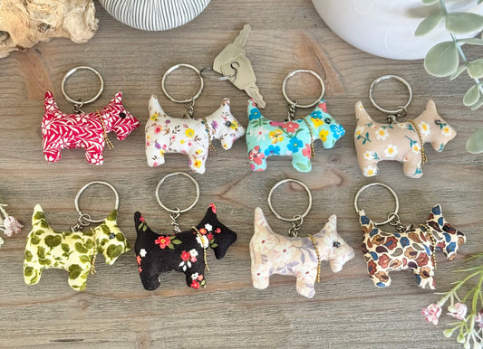 Scottie Dog Keyrings - 7 Colours Designs