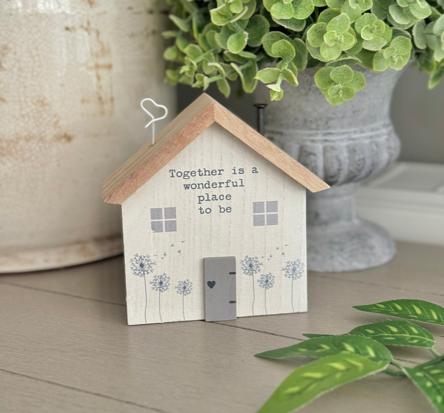 Wooden House Block  "Together Is a Wonderful Place To Be"