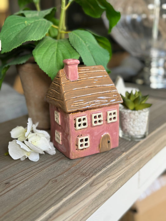 Thatch House Pink Tealight Holder