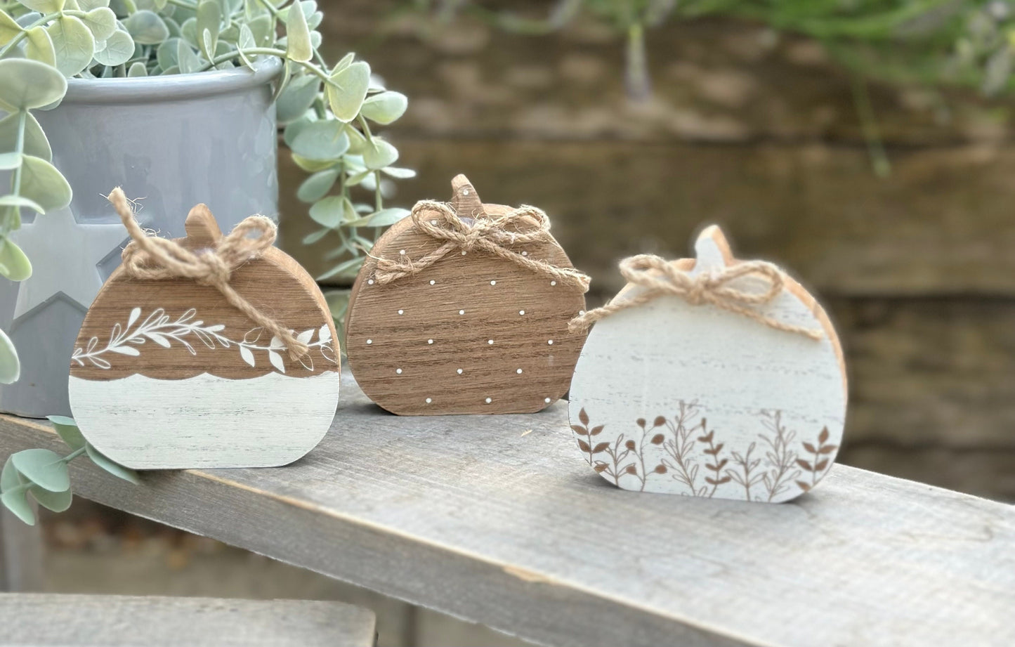 Autumn Wooden Pumpkins: available in 3 designs