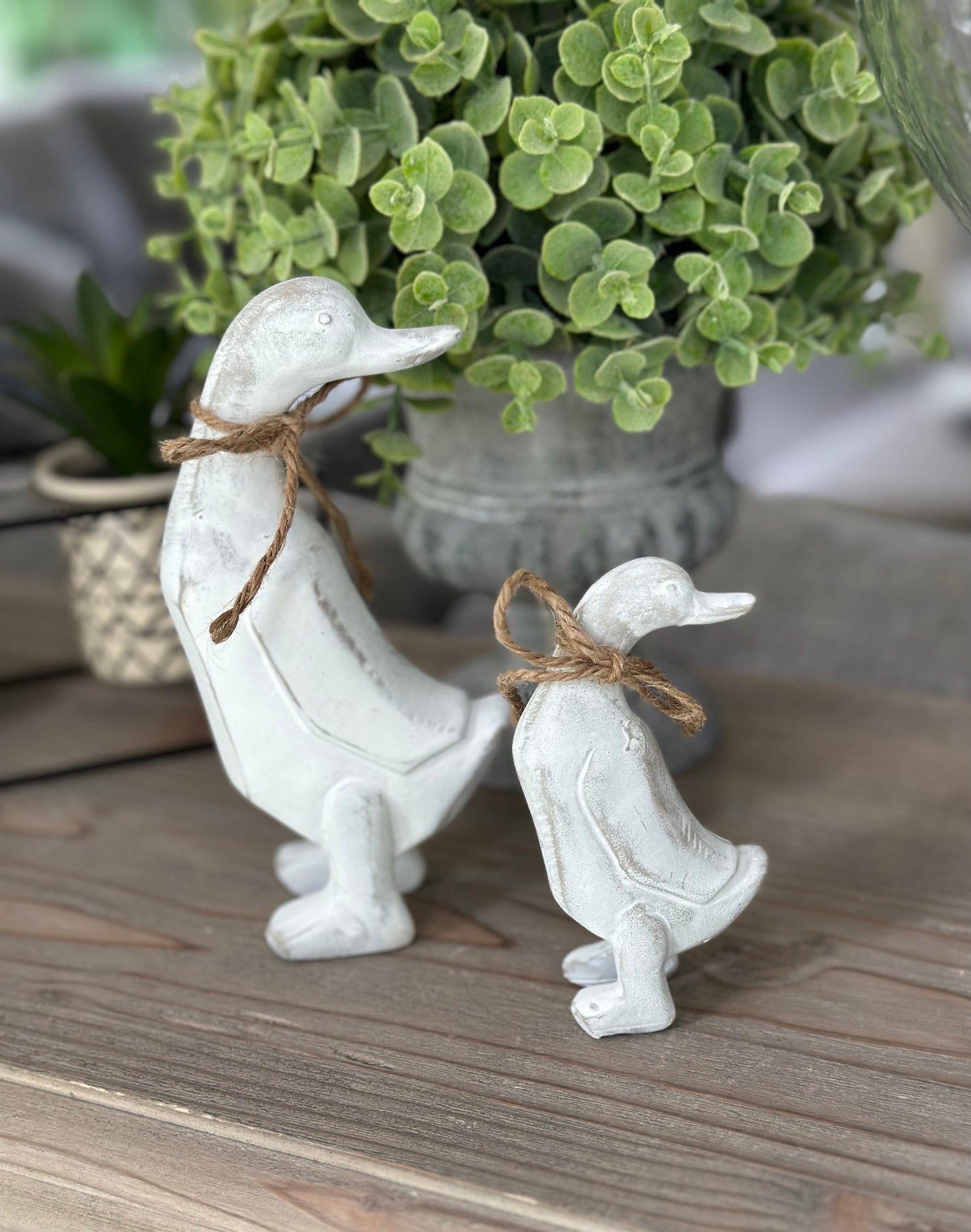White Rustic Standing Ducks - Available in 2 sizes