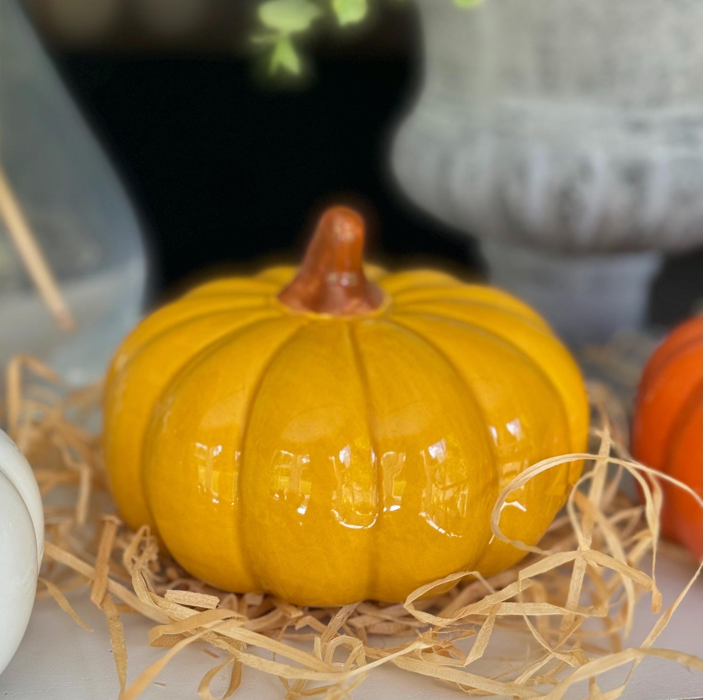 Glossy Ceramic Pumpkins - Choice of 3 Colours