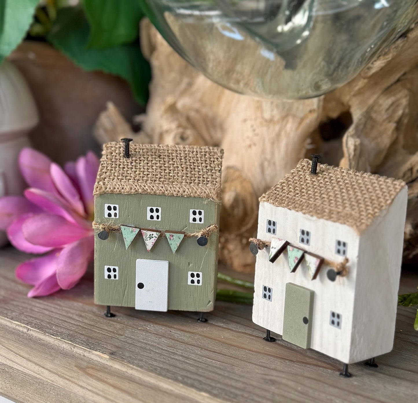 Small Wooden Houses on Legs - Sold Individually