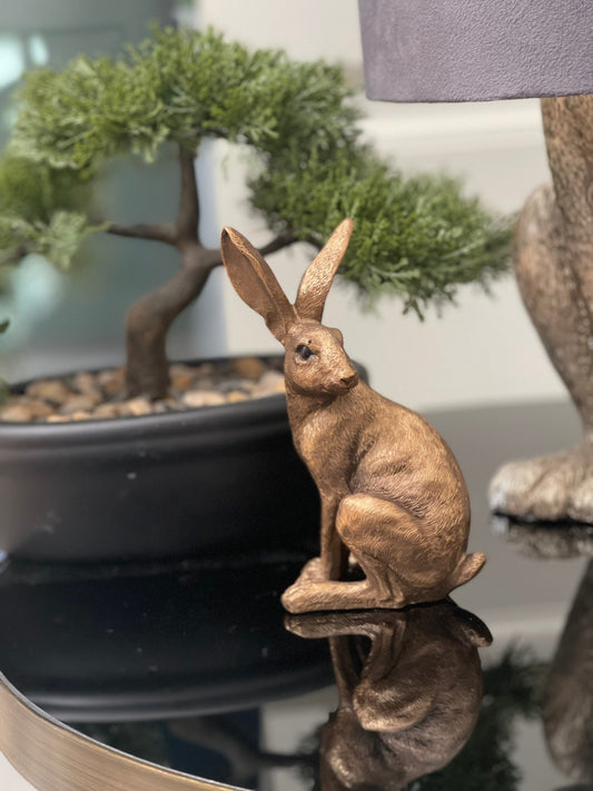 Bronzed Ornamental Sitting Hare