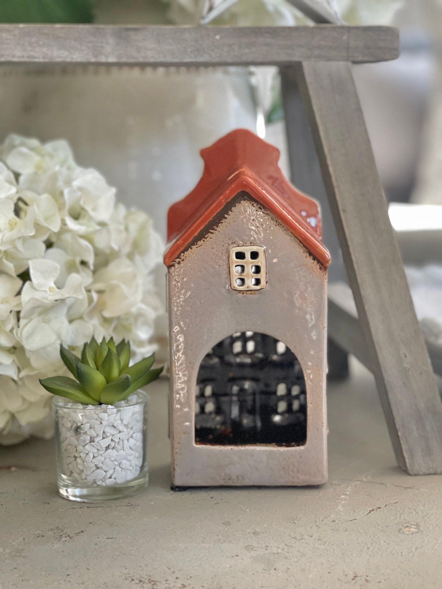 Ceramic House Lantern/Candle Holder