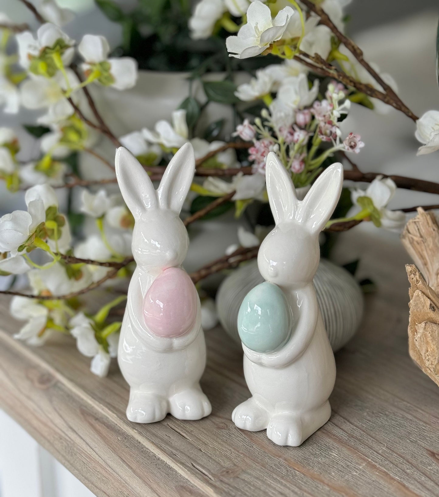 Ceramic White Easter Bunny - Available in 2 colours