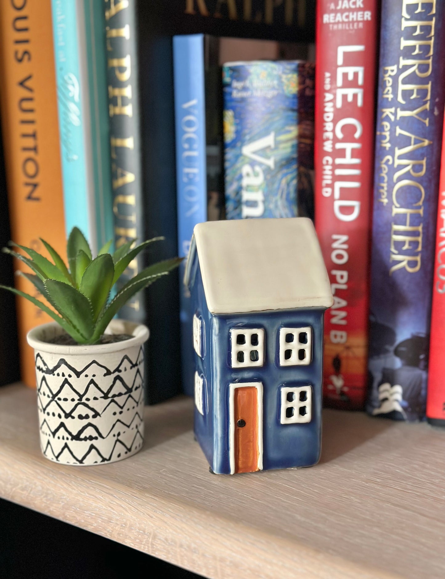 Glazed Ceramic Town House Tea lights - Available in 3 designs.