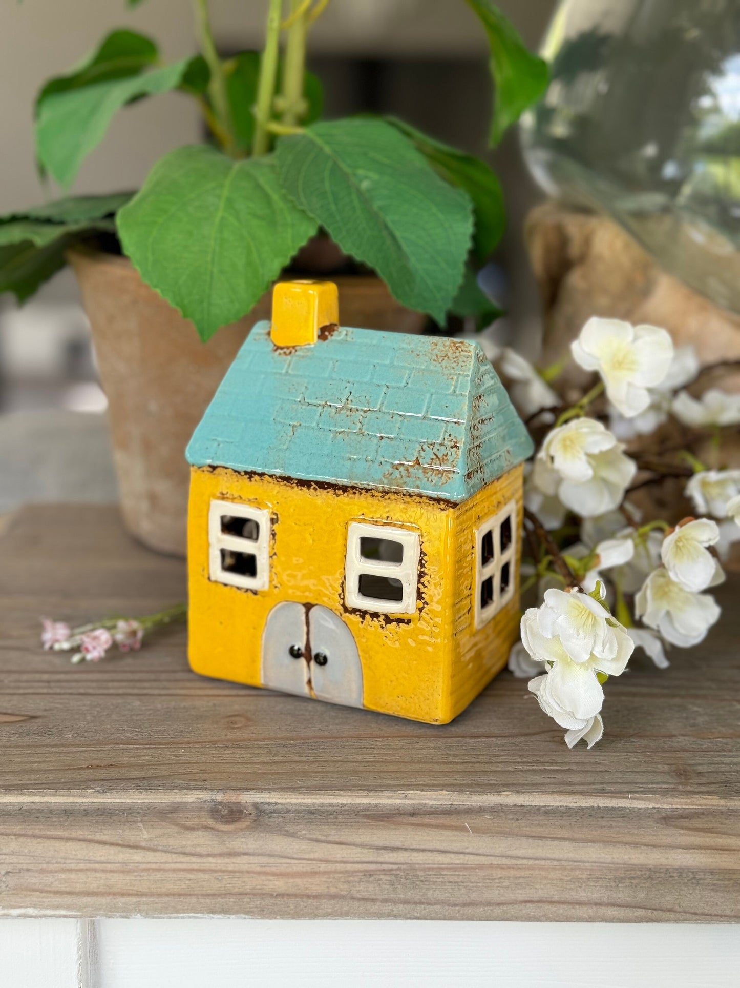 NEW! Yellow Ceramic Tealight Holder