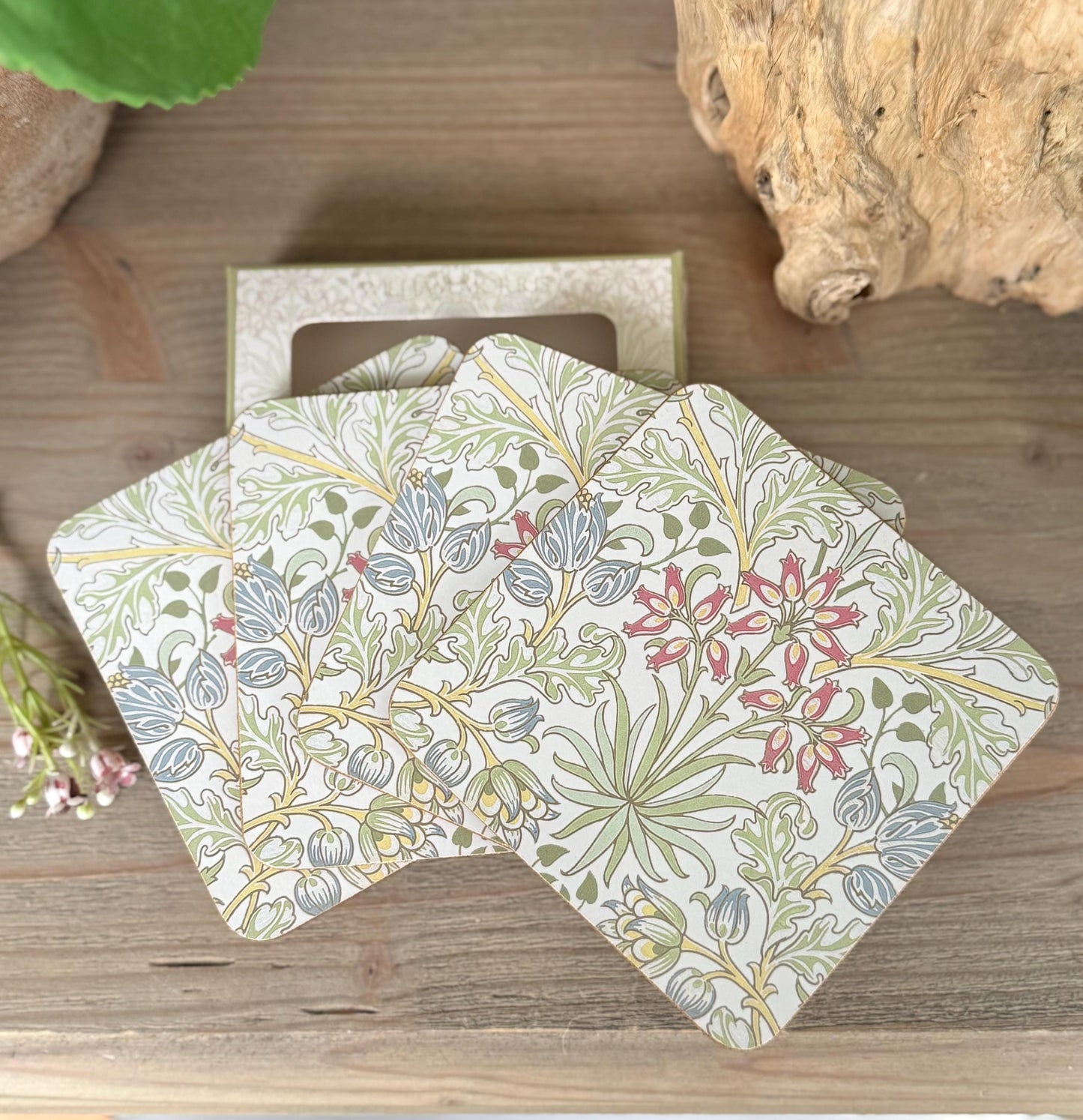 William Morris Boxed Hyacinth Coasters - Set of 4