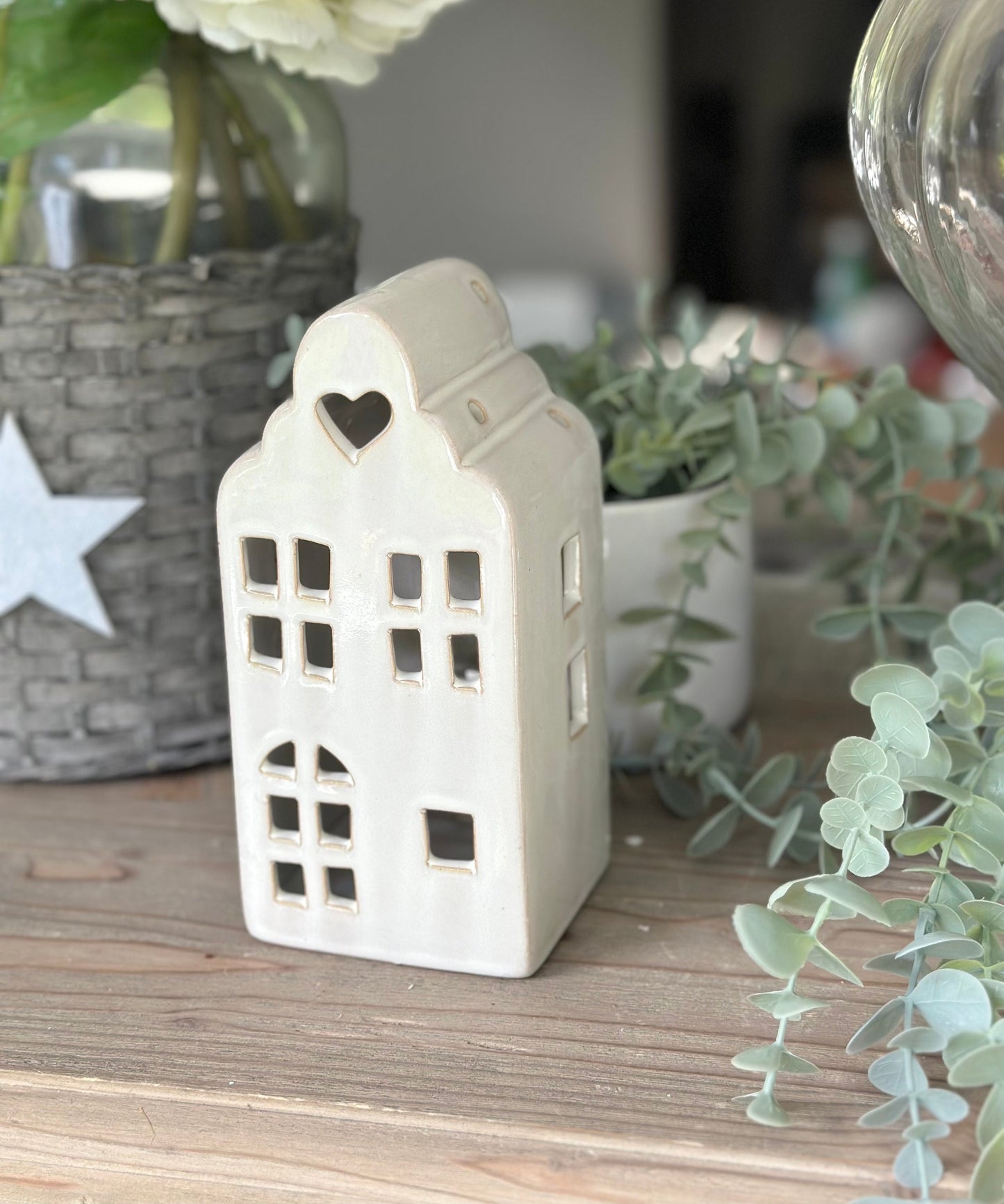 Glazed Ceramic Tea Light House
