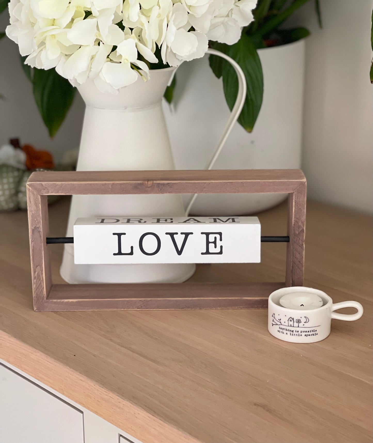 Love Gather Family Dream 4-Sided Turnable Wood Tabletop Sign
