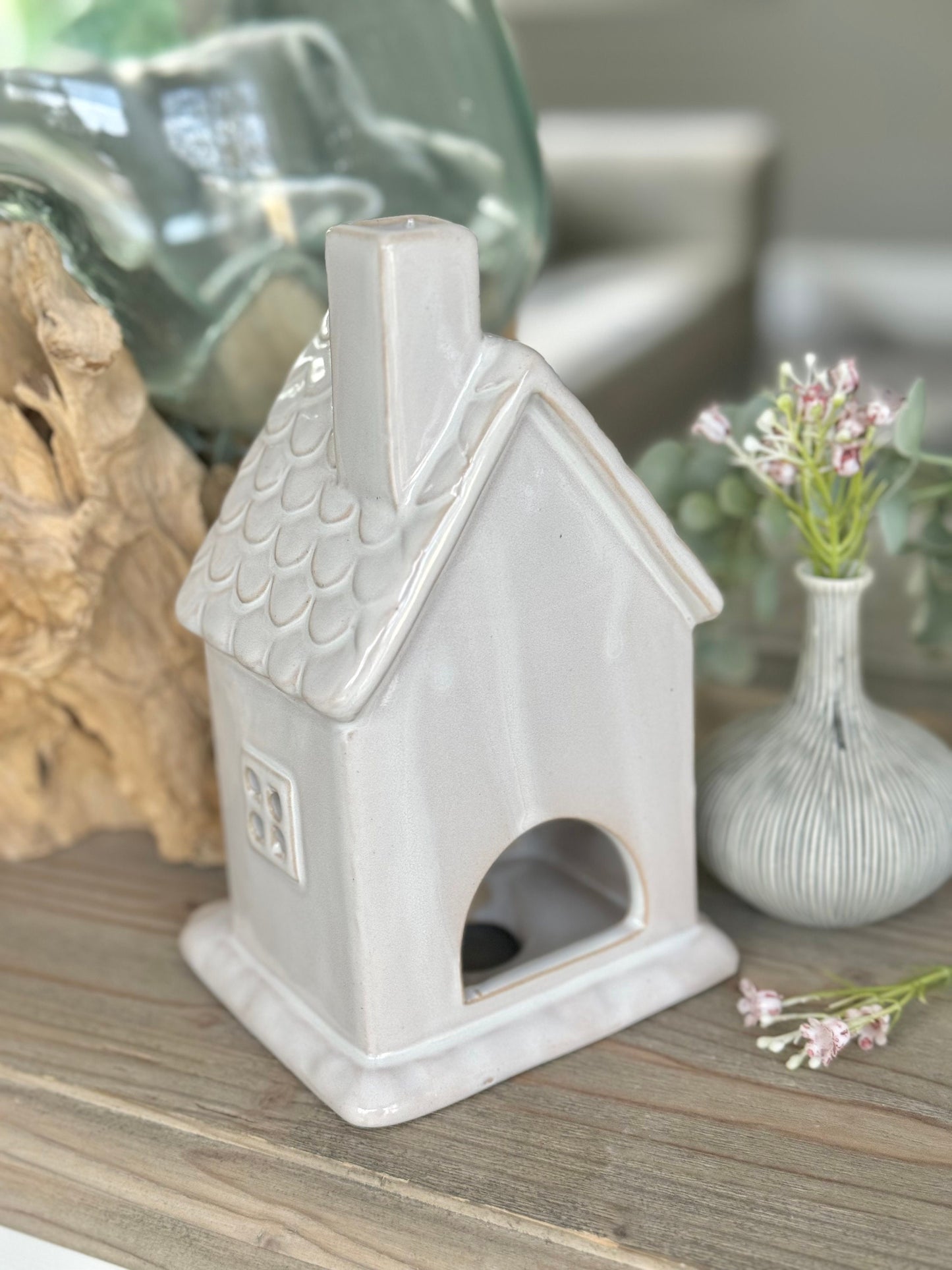 White Ceramic Tea light House