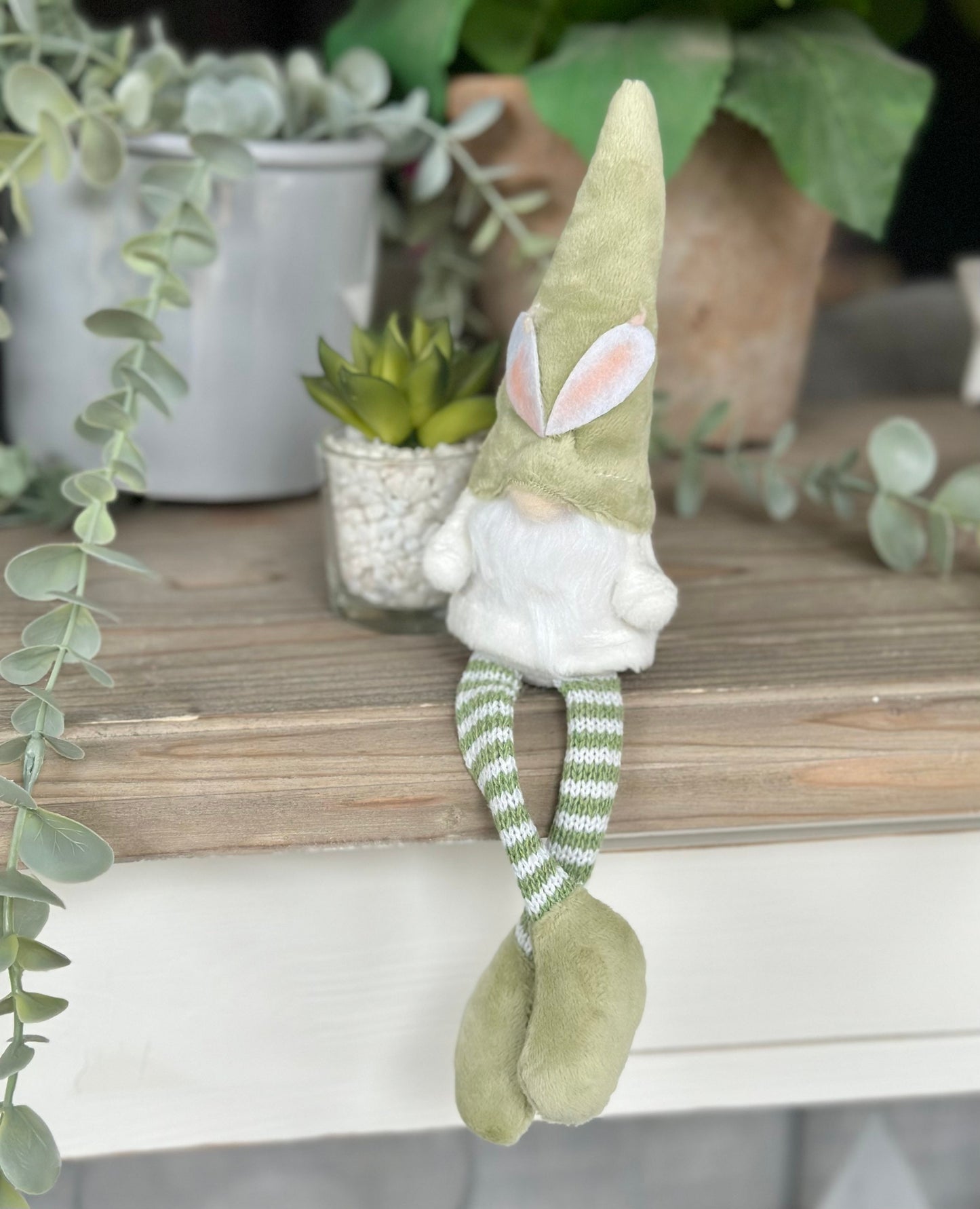 Small Bunny Gonk - Green and white