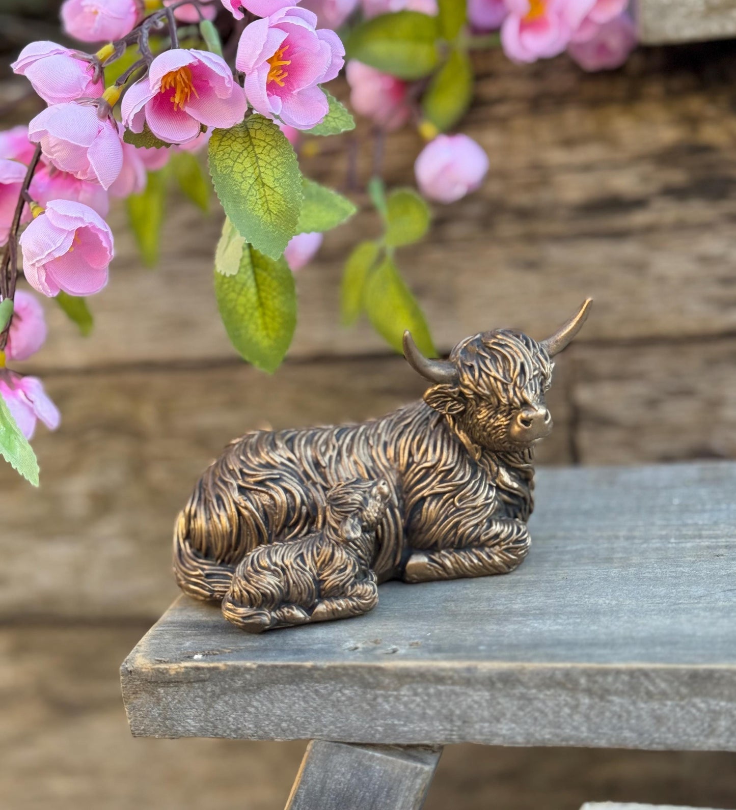 Bronze Highland Cow & Calf