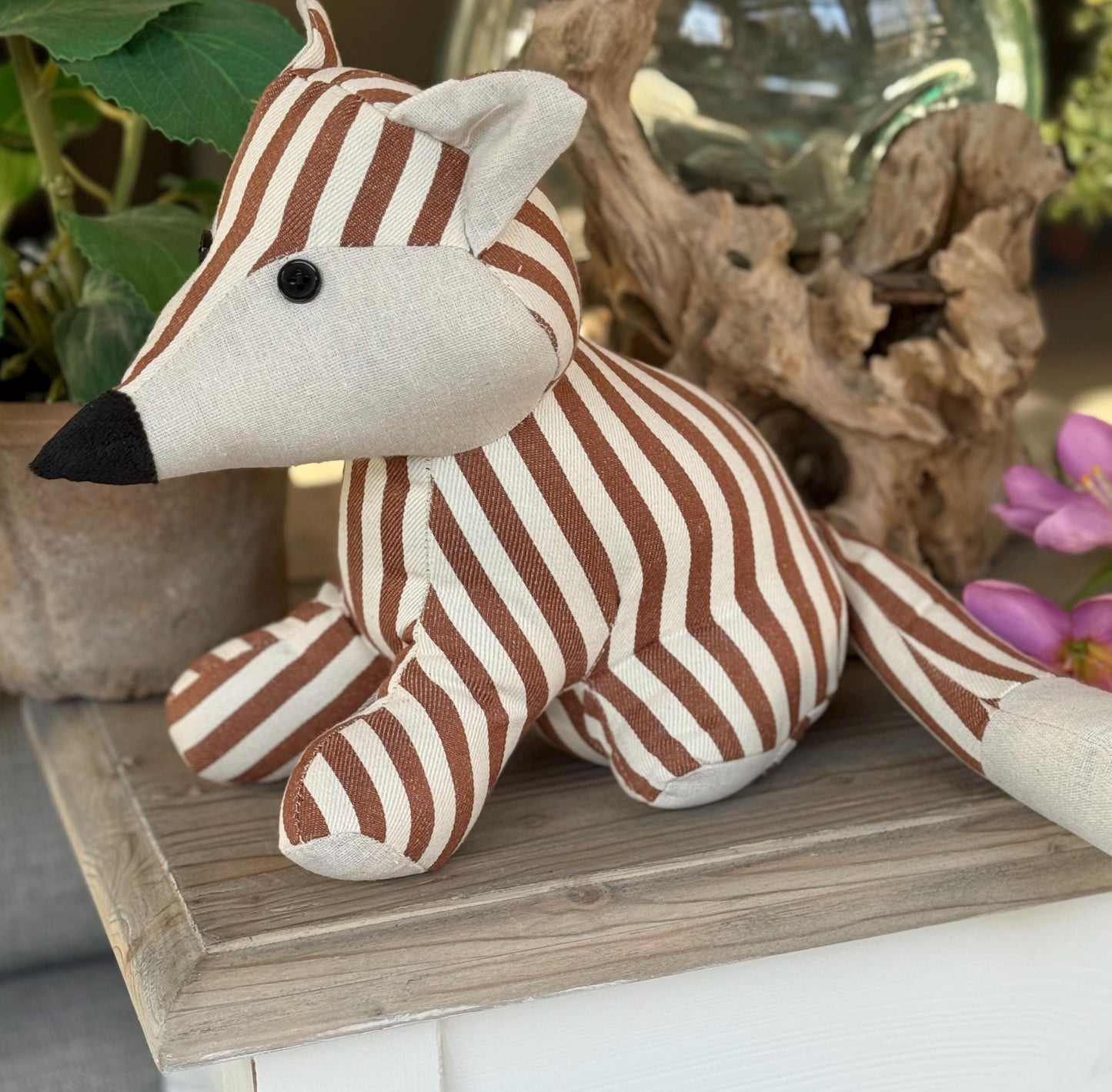 Brown Striped Fox Doorstop