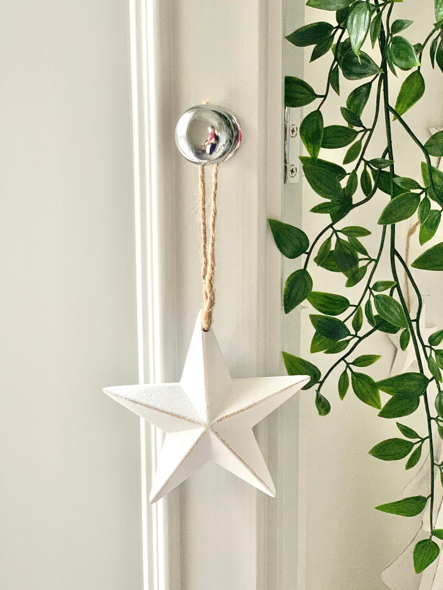 3D White Wooden Star Decoration
