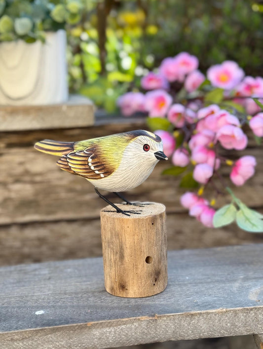Gorgeous Carved Wooden Female Chaffinch