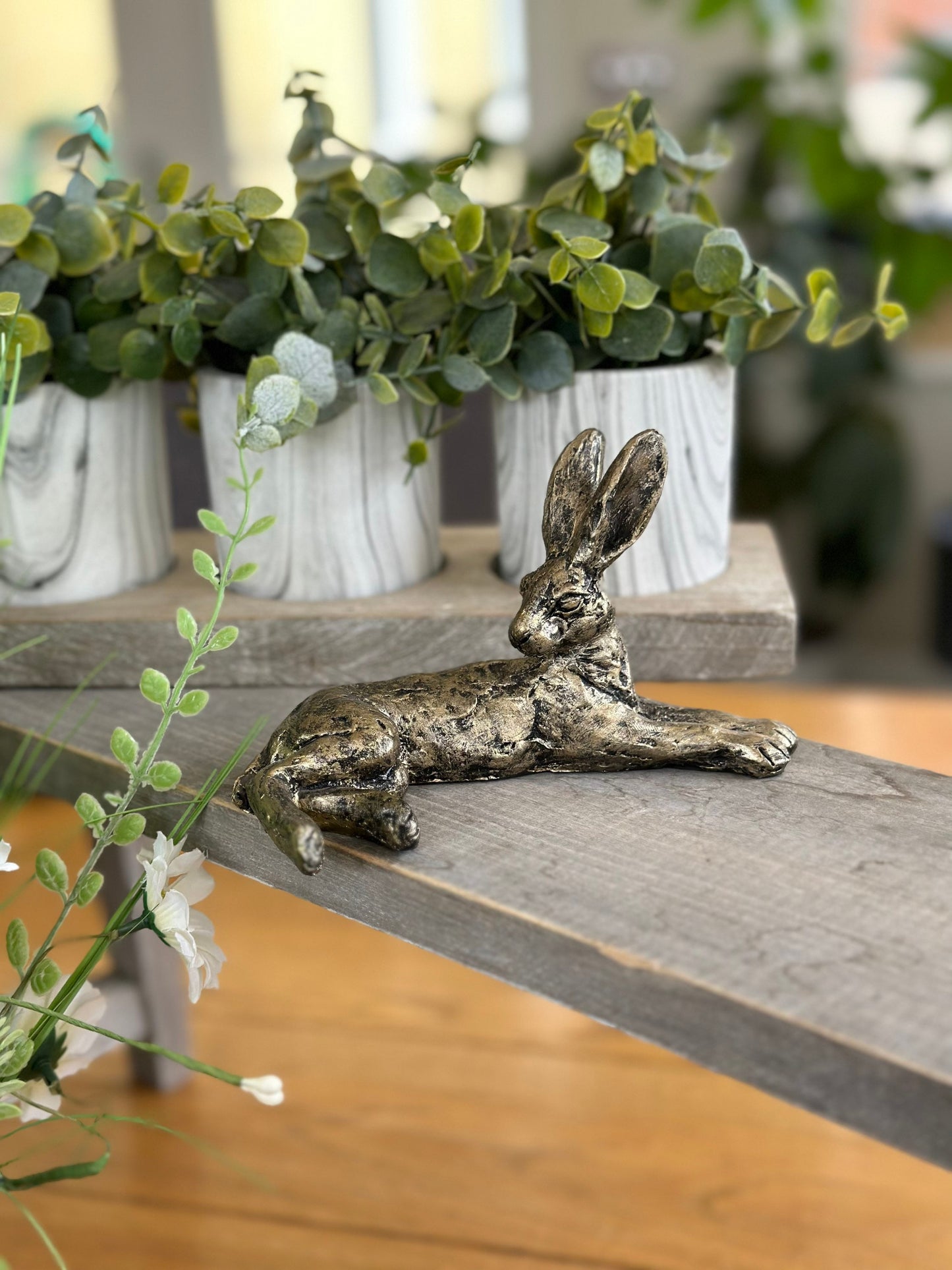 Bronzed Ornamental Lounging Hare