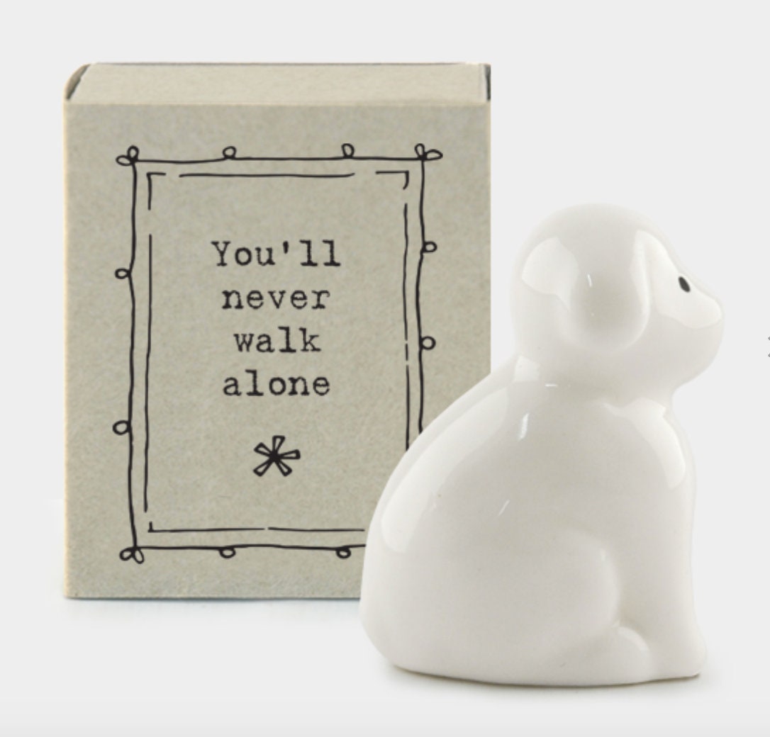 You'll never walk alone Matchbox Porcelain Dog
