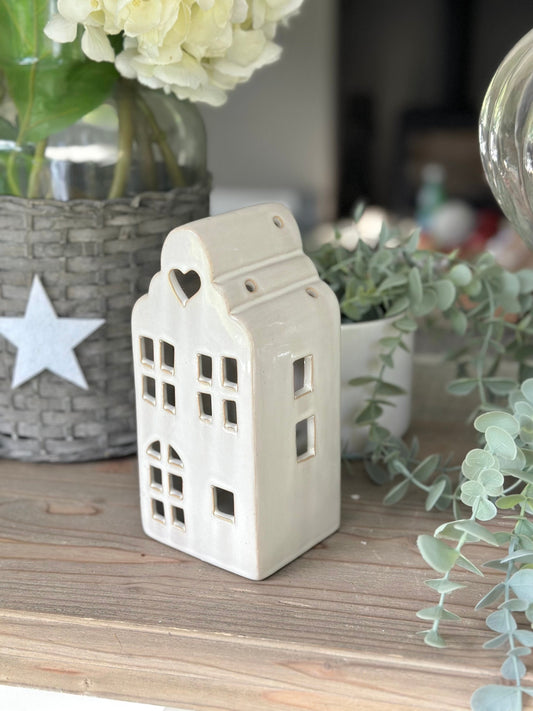 Glazed Ceramic Tea Light House