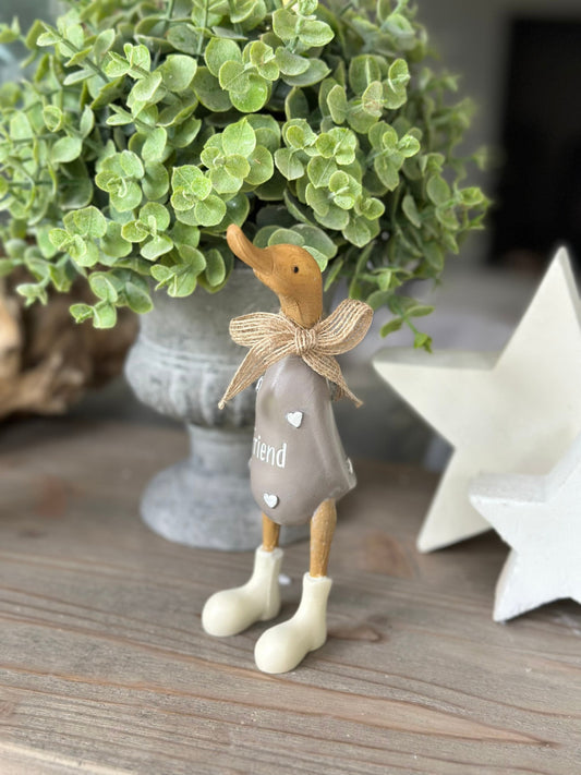 Grey Heart Friend Duck