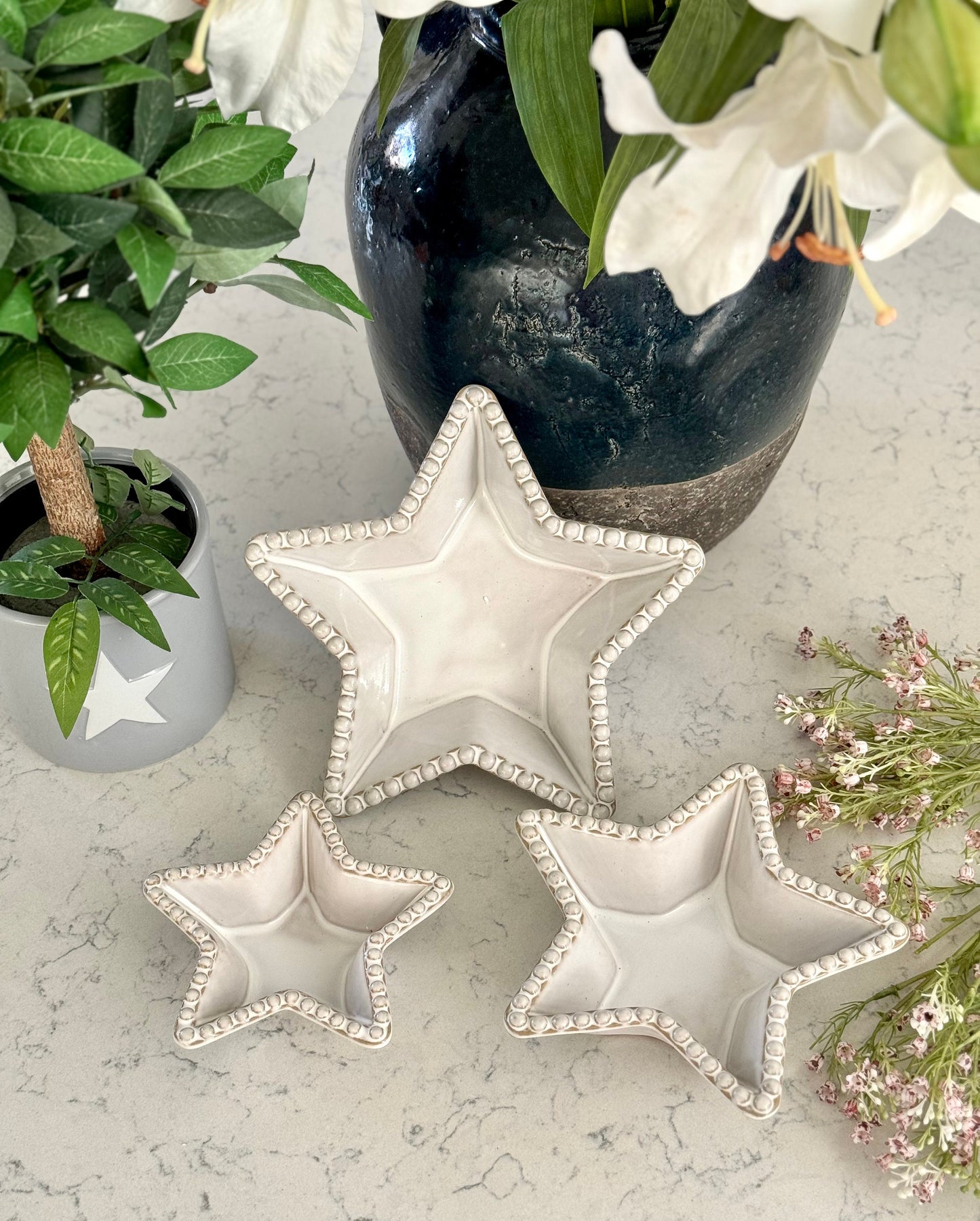 Beaded Star Bowls (Set of 3)