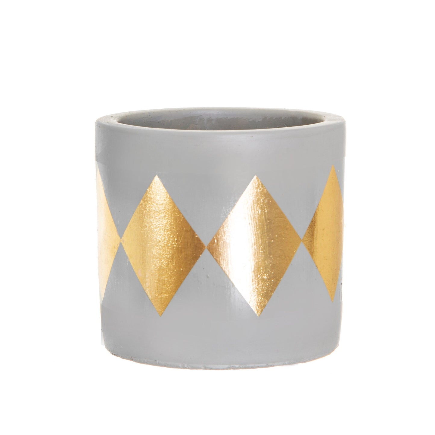 Small Gold Dip Cement Pot
