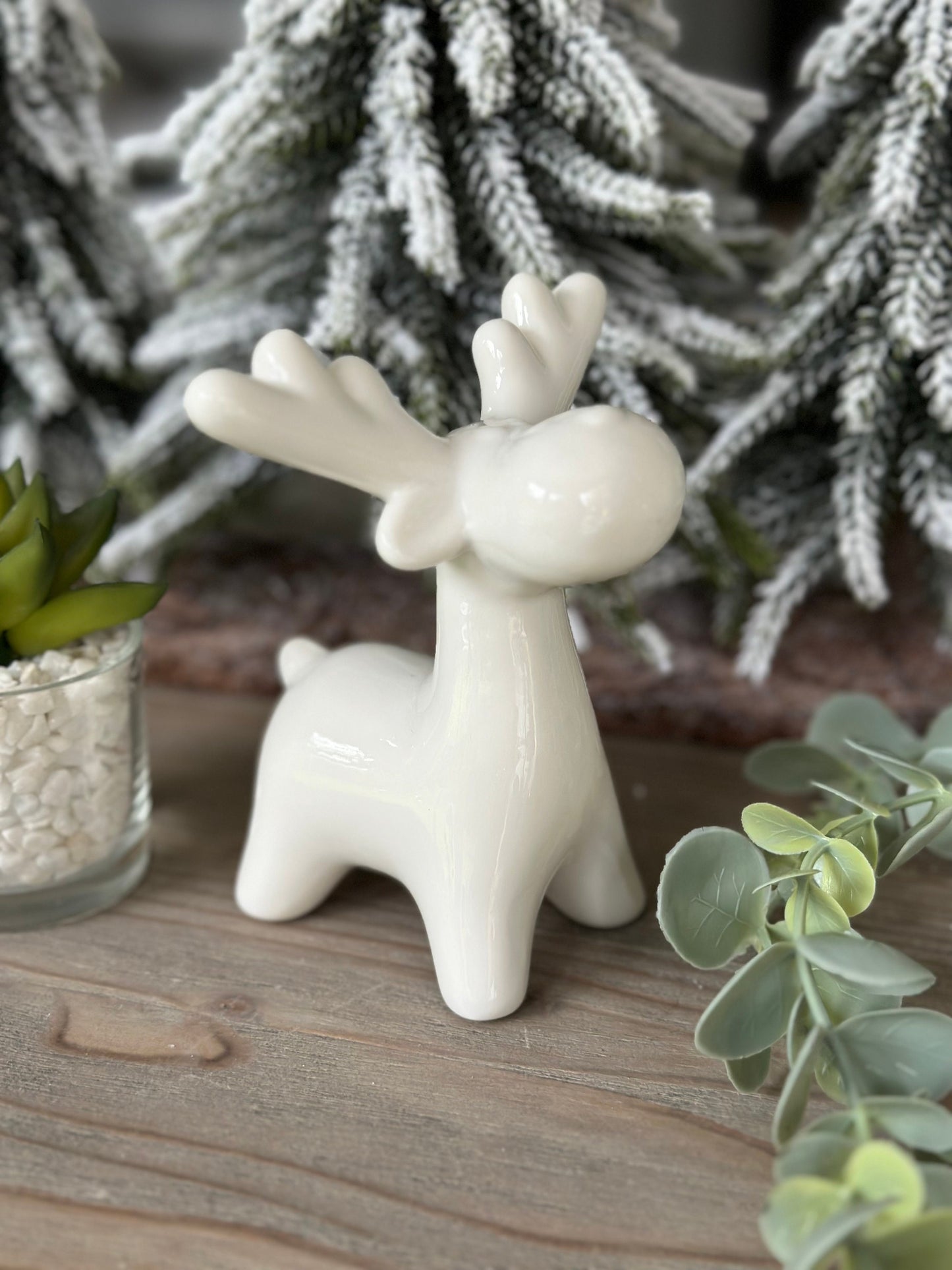 White Ceramic Reindeer